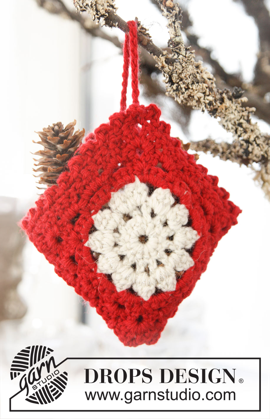 From Nana / DROPS Extra 0-864 - Crochet DROPS Christmas bag in Lima. 