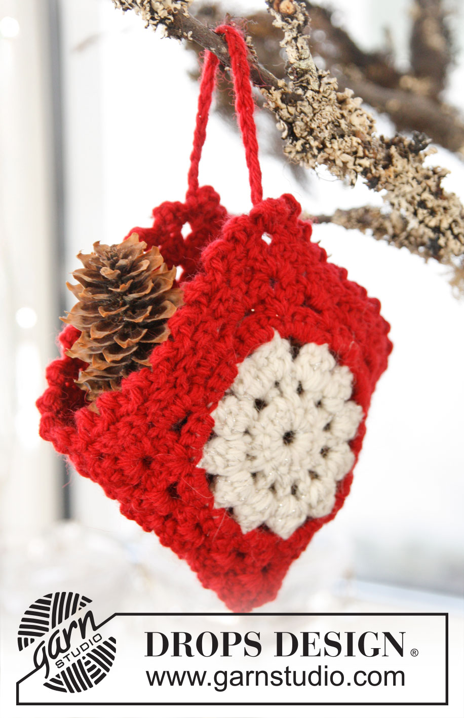 From Nana / DROPS Extra 0-864 - Crochet DROPS Christmas bag in Lima. 