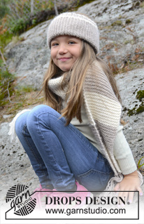 Nora / DROPS Extra 0-939 - Gebreide DROPS hoofdband en sjaal in ribbelst van ”DROPS ♥ YOU #4” of ”Nepal”. Maat 3 - 12 jaar.
