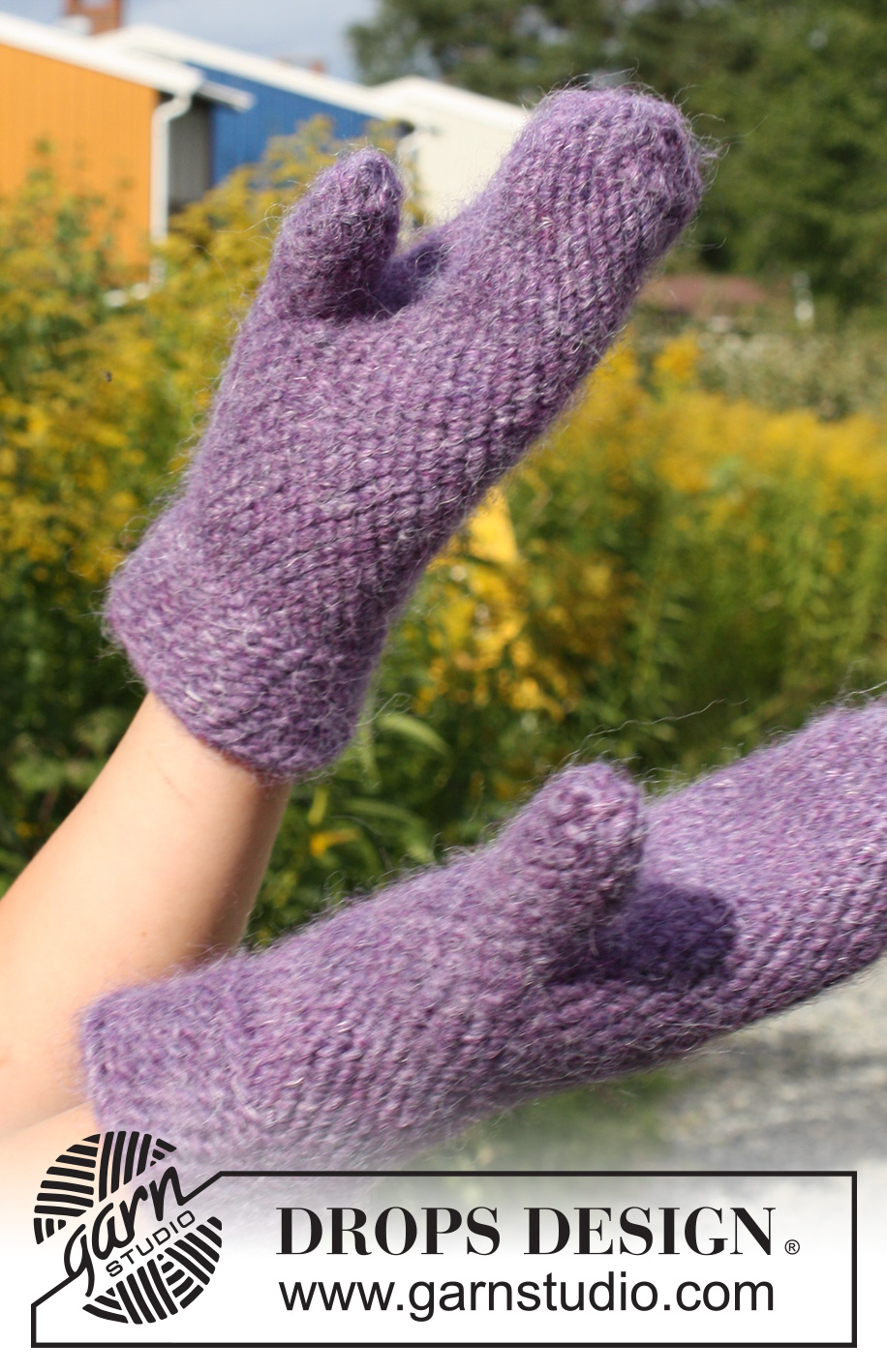 Lilac Drift Mittens / DROPS Extra 0-942 - Bosnian crochet DROPS mittens in ”DROPS ♥ YOU #4” or ”Nepal”. Size 3 - 12 years.