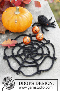 Webster / DROPS Extra 0-968 - DROPS Halloween: DROPS Safran lõngast heegeldatud ämblik ja võrk 