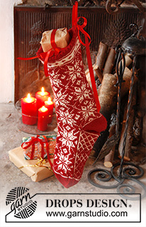Mr. Kringle's Stocking / DROPS Extra 0-986 - DROPS Jul: Strikket DROPS julestrømpe i ”Karisma” med norsk mønster