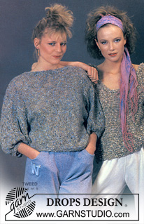 DROPS 1-9 - DROPS jumper with puff sleeves in “Tweed”. Size  M.