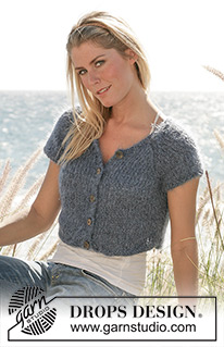 Blueberry Festival / DROPS 100-9 - DROPS short jacket with raglan and short sleeves in Symphony or Melody