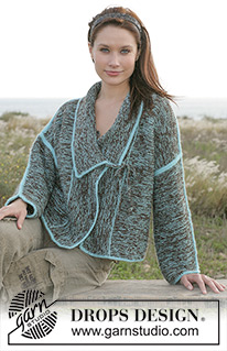 Mariette / DROPS 101-18 - DROPS Jacket in garter sts with crochet borders in double thread Alpaca.