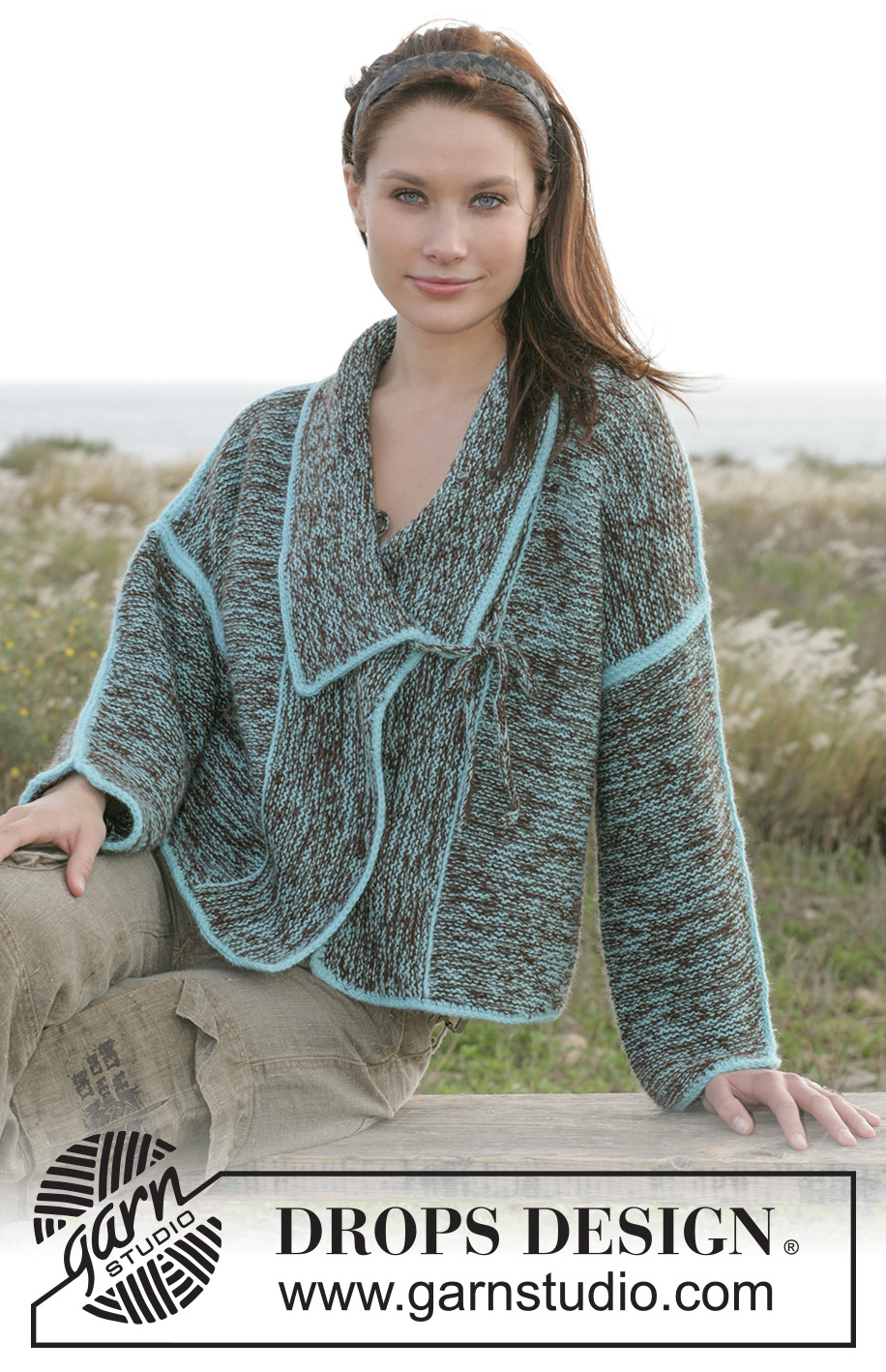 Mariette / DROPS 101-18 - DROPS Jacket in garter sts with crochet borders in double thread Alpaca.