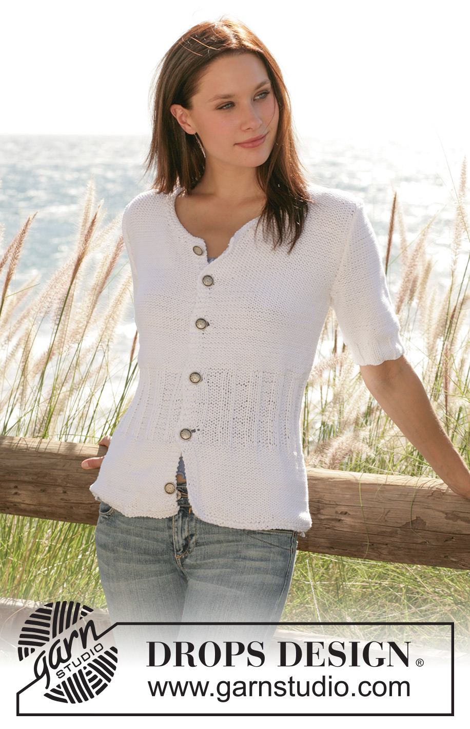 Victorian Rose Cardigan / DROPS 101-24 - DROPS Vestje met boordst van ”Paris”