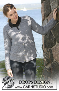 DROPS 102-16 - DROPS jacket with cables, knitted sideways with 2 threads of ”Alpaca”. Size S til XXXL