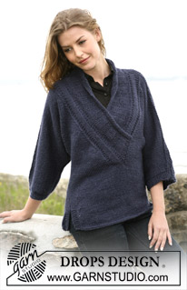 DROPS 102-30 - DROPS jersey with v-neck in ”Silke-Alpaca” Sizes: S - XXXL
