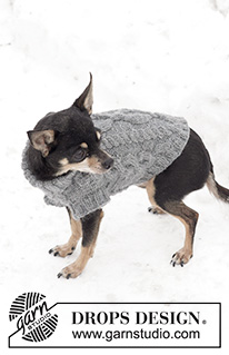 The Lookout / DROPS 102-43 - Knitted DROPS dog coat in ”Karisma” with cable pattern.