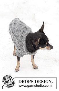The Lookout / DROPS 102-43 - Knitted DROPS dog coat in ”Karisma” with cable pattern.