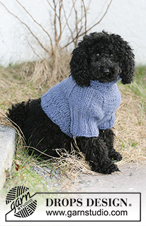 Winter Woof / DROPS 102-44 - Pull tricoté pour chien, en DROPS Snow. Se tricote à partir du col. Du XS au L.