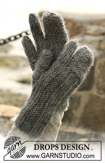 DROPS 103-25 - DROPS gloves with ”index finger” in ”Snow”.