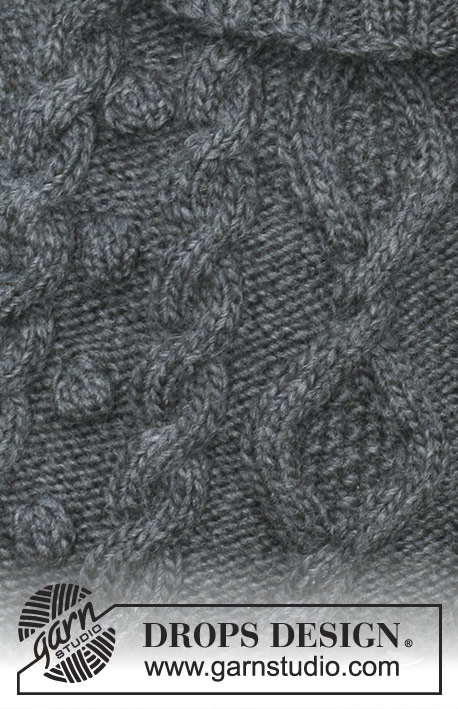Cable Confection / DROPS 103-42 - Knitted DROPS bag with cables in ”Snow”.