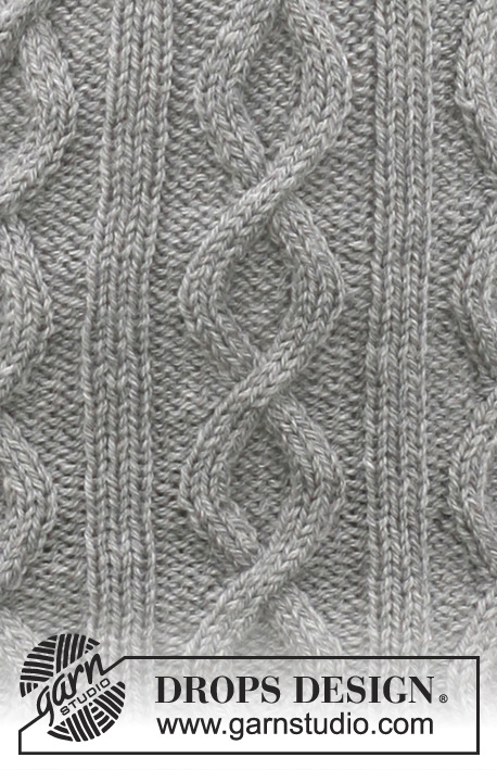 Winter Song / DROPS 103-6 - DROPS hängsle-klänning i ”Alaska” med flätor och resår i stl S till XXL