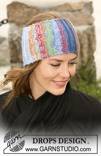 DROPS 104-24 - DROPS garter sts head band in 2 threads ”Muskat Soft”