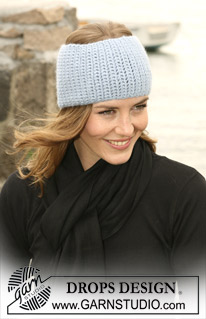 DROPS 104-28 - Crochet DROPS head band in ”Silke-Alpaca”