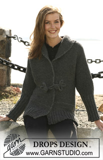 DROPS 104-32 - DROPS jacket with Rib and shawl collar in ”Karisma”. Sizes: S - XXXL