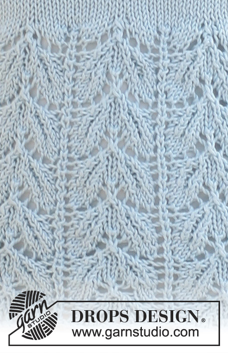 DROPS 105-11 - DROPS top with short sleeve and lace pattern in “Muskat”. Size XS - XXXL