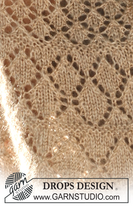 DROPS 105-15 - DROPS cape met ajourmotief van ”Vivaldi” en ”Cotton Viscose”. Maat S t/m XXXL.