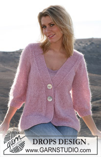 DROPS 105-29 - DROPS Vest met ¾-mouwen van ”Alpaca” en ”Vivaldi”. Maat S t/m XXXL.