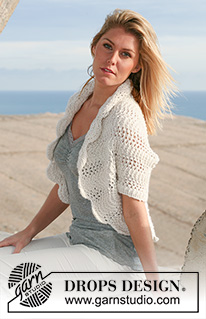 Summer Waves / DROPS 105-4 - DROPS bolero in wavy pattern in “Silke Alpaca”. Size XS – XXXL