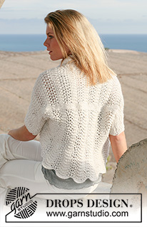 Summer Waves / DROPS 105-4 - DROPS bolero in wavy pattern in “Silke Alpaca”. Size XS – XXXL