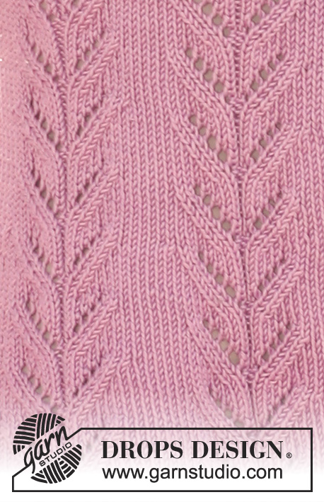 Julianne / DROPS 105-9 - DROPS jacket with lace pattern and raglan sleeve in “Muskat”. Size S – XXXL