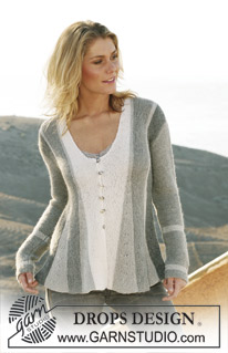 Greyscale / DROPS 106-1 - Quer gestrickte DROPS Jacke mit Falten in ”Alpaca” und ”Cotton Viscose”.  In Grösse S - XXXL.