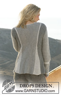 Greyscale / DROPS 106-1 - Quer gestrickte DROPS Jacke mit Falten in ”Alpaca” und ”Cotton Viscose”.  In Grösse S - XXXL.