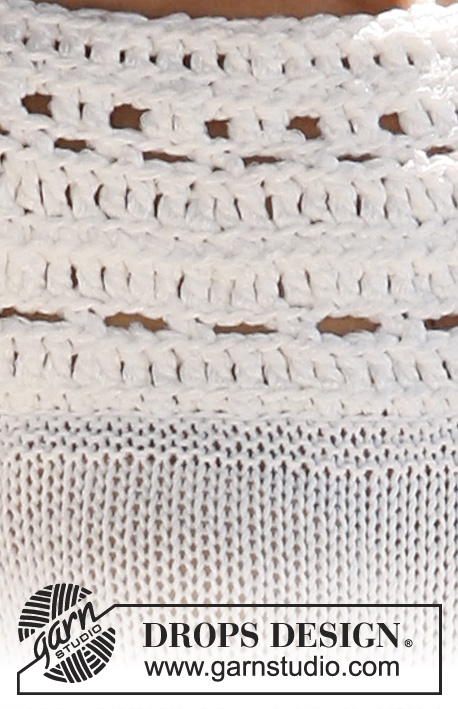 DROPS 106-41 - DROPS tunic in “Bomull-Lin” and “Cotton Viscose” with crochet yoke. Size S – XXXL.