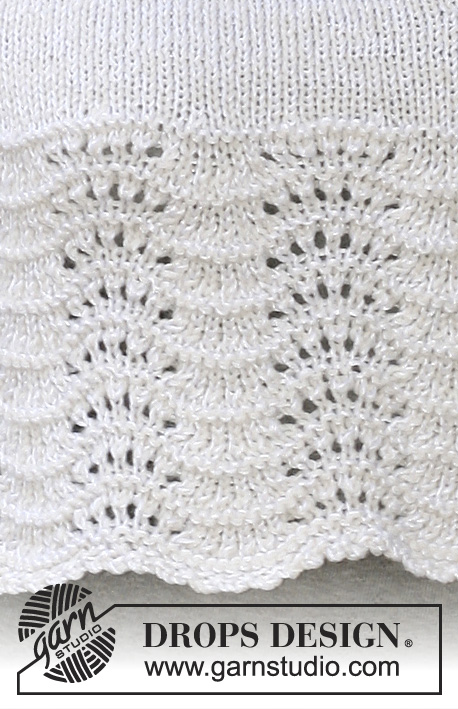 DROPS 106-5 - Poncho DROPS em ponto de ondas em Alpaca e Cotton Viscose – Tamanhos  S-XXXL 