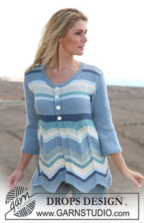DROPS 106-9 - DROPS jacket with stripes and zigzag pattern in ”Alpaca” and ”Cotton Viscose”. Sizes: S - XXXL