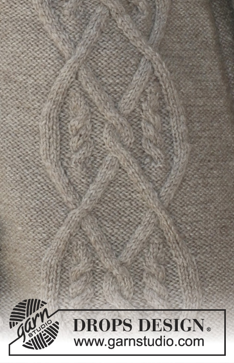 DROPS 107-11 - DROPS jakke med snoninger i ”Karisma”. Str S - XXXL.