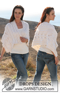 DROPS 107-12 - DROPS sjal med snoninger og bobler i ”Silke-Alpaca”
