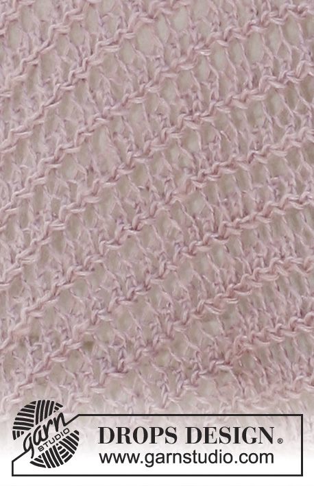 DROPS 107-21 - DROPS skulderstykke med hulmønster i ”Vivaldi” og ”Cotton Viscose” eller Brushed Alpaca Silk og BabyAlpaca Silk. Str S - XXXL.