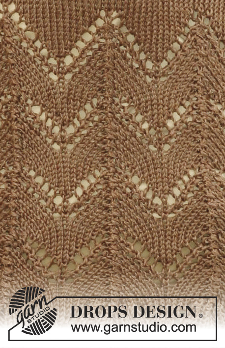 DROPS 107-8 - DROPS topp med hullmønster i ”Cotton Viscose”. Str S - XXXL