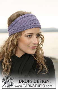 DROPS 108-18 - Knitted DROPS hair band in 2 threads ”Alpaca”.