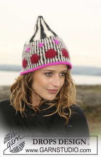 DROPS 108-29 - Knitted DROPS hat in pattern in 3 threads ”Alpaca”. 