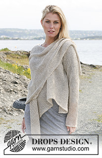 Dune Wrap / DROPS 108-33 - DROPS Jacke in „Lin”. Grösse S-XXXL.
