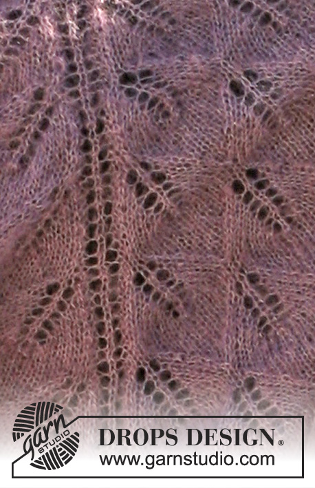 Dragon Scale / DROPS 108-8 - Pletený krajkový šátek z příze Kid-Silk. 
