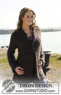 DROPS 109-19 - Saco de punto DROPS en “Symphony” con punto arroz.  Talla S – XXXL.