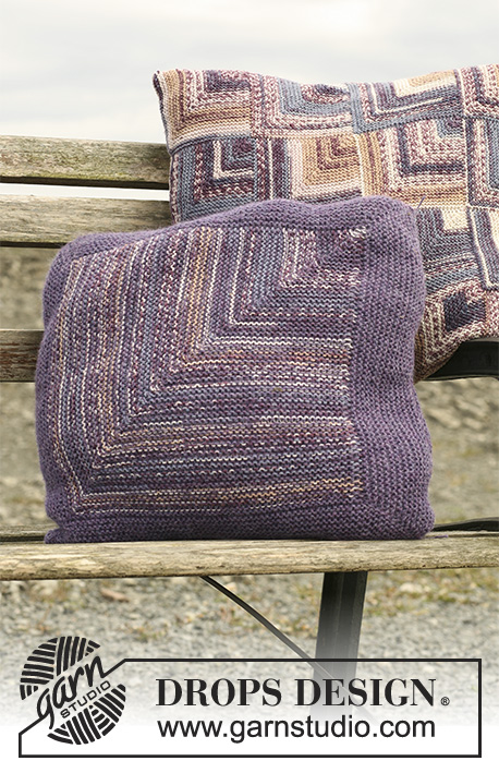 Domino Pillow / DROPS 109-62 - Cushion with large domino diamond in DROPS Fabel and Alpaca