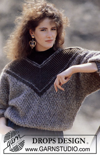 DROPS 11-15 - Jumper in DROPS Ardesia or 2 threads DROPS Brushed Alpaca Silk with yoke in DROPS Alaska.
