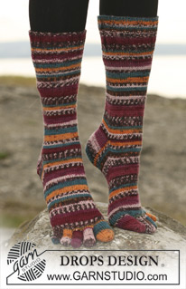 DROPS 110-33 - DROPS sockor med tår i ”Fabel”. 
Strl 32 - 43.

