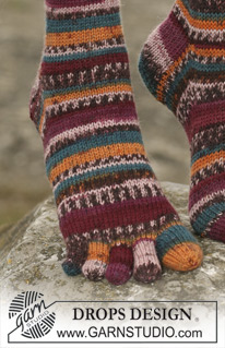 DROPS 110-33 - DROPS sockor med tår i ”Fabel”. 
Strl 32 - 43.
