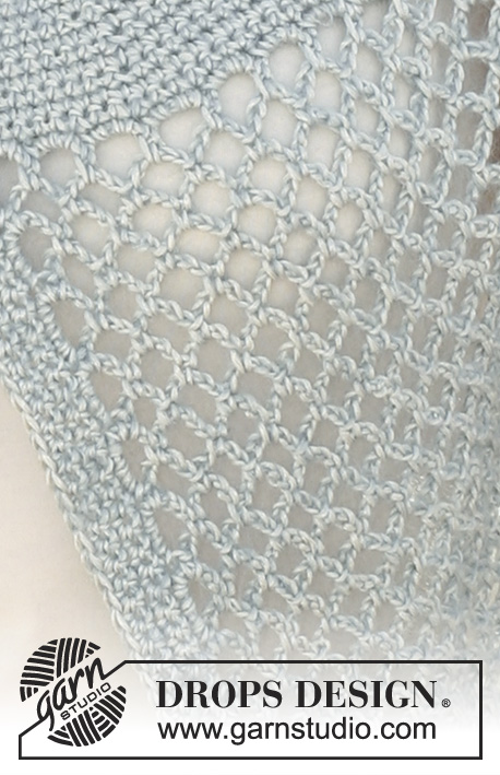 Milano / DROPS 111-38 - Heegeldatud DROPSi õlasall lõngadest ”Cotton Viscose” ja ”Kid-Silk”.