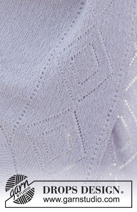 Lady Splendour / DROPS 111-6 - DROPS Alpaca lõngast kootud ripskoes ja pitsmustriga suur õlarätik