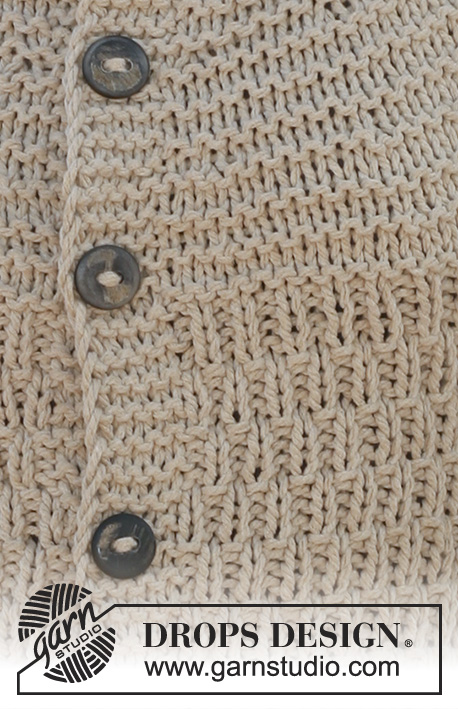 Spin Off / DROPS 112-23 - Knitted DROPS jacket with round yoke in ”Ice”. Size S - XXXL.
