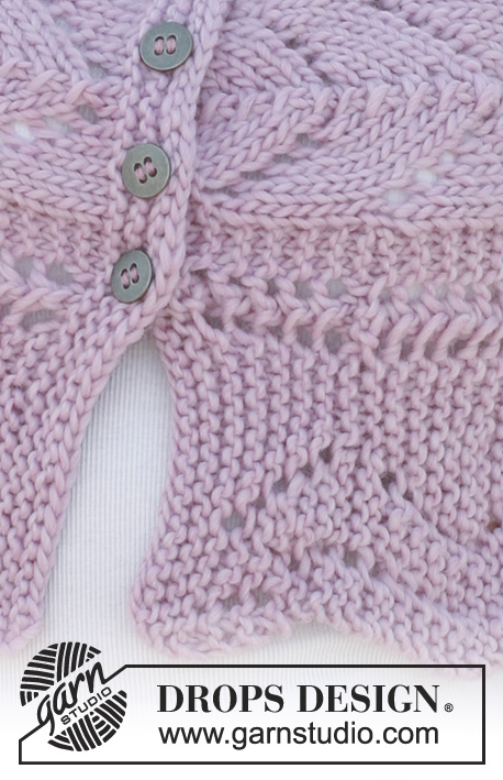 Faustine in Pink / DROPS 112-32 - Kootud DROPSi pitsmustriga õlasall lõngast ”Snow”.
